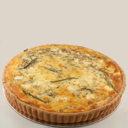 Family Size Asparagus and Feta Quiche